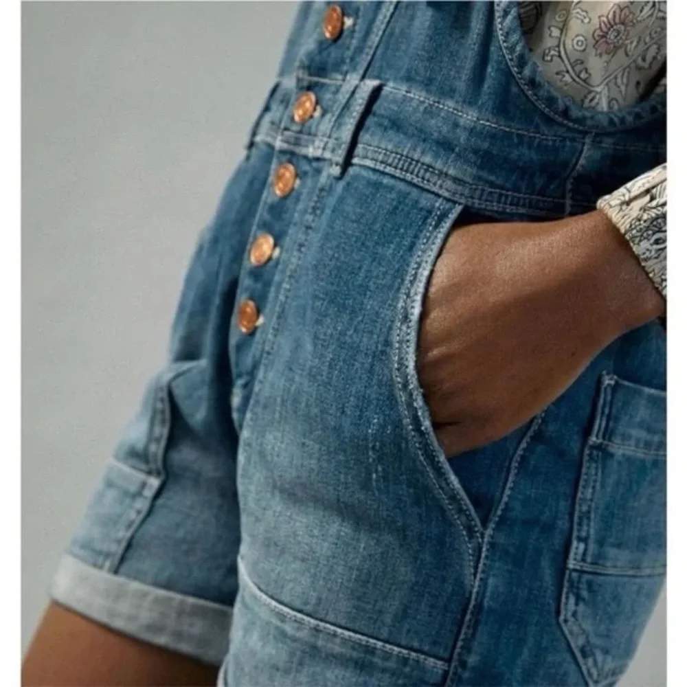 Anthropologie Pilcro Everyday Denim Short Overalls Size 25 - Picture 8 of 16